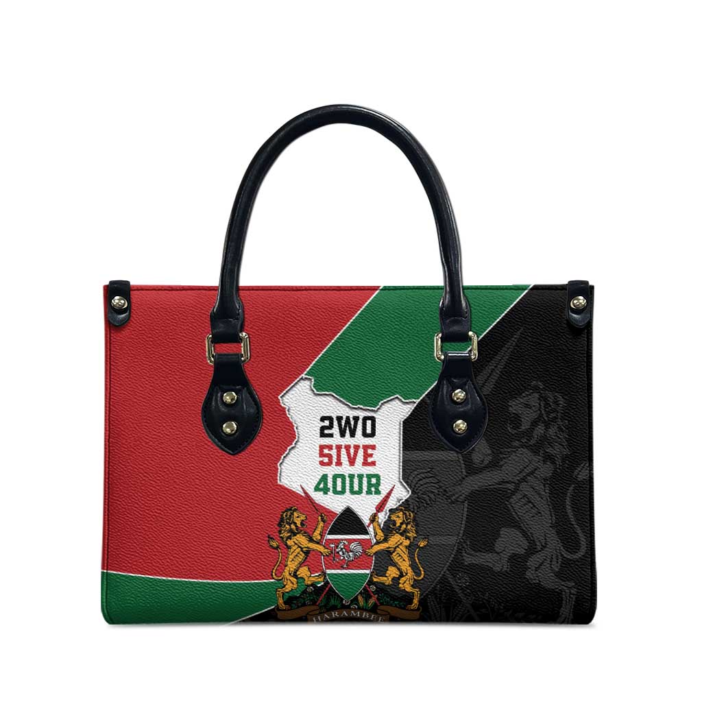 Kenya 254 Leather Bag Kenyan Flag Map Double Lion Shield - Wonder Print Shop