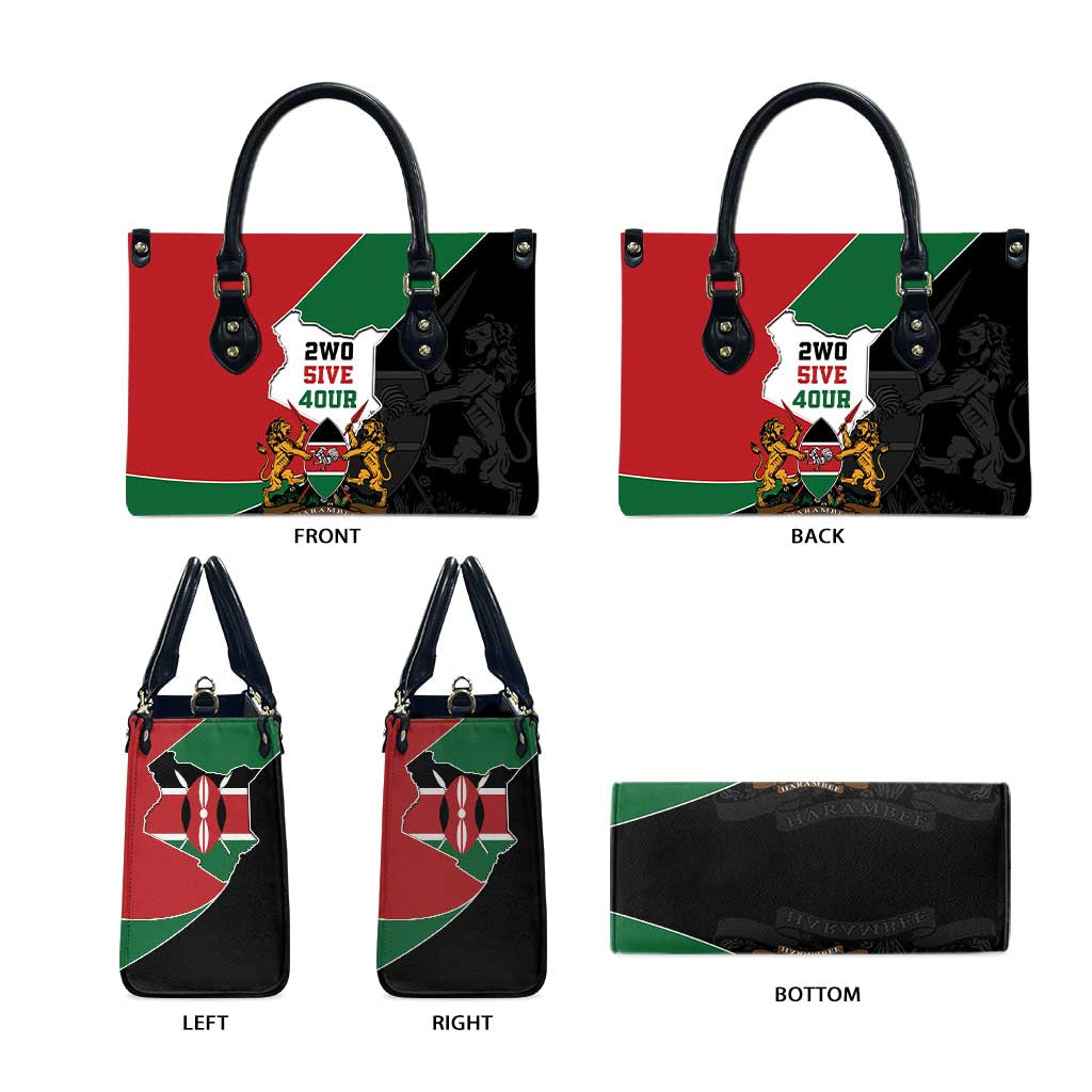 Kenya 254 Leather Bag Kenyan Flag Map Double Lion Shield - Wonder Print Shop