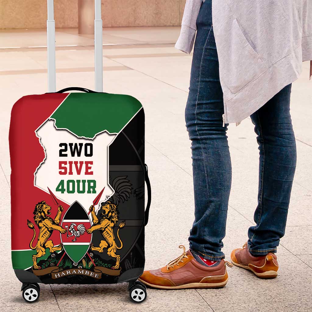Kenya 254 Luggage Cover Kenyan Flag Map Double Lion Shield - Wonder Print Shop
