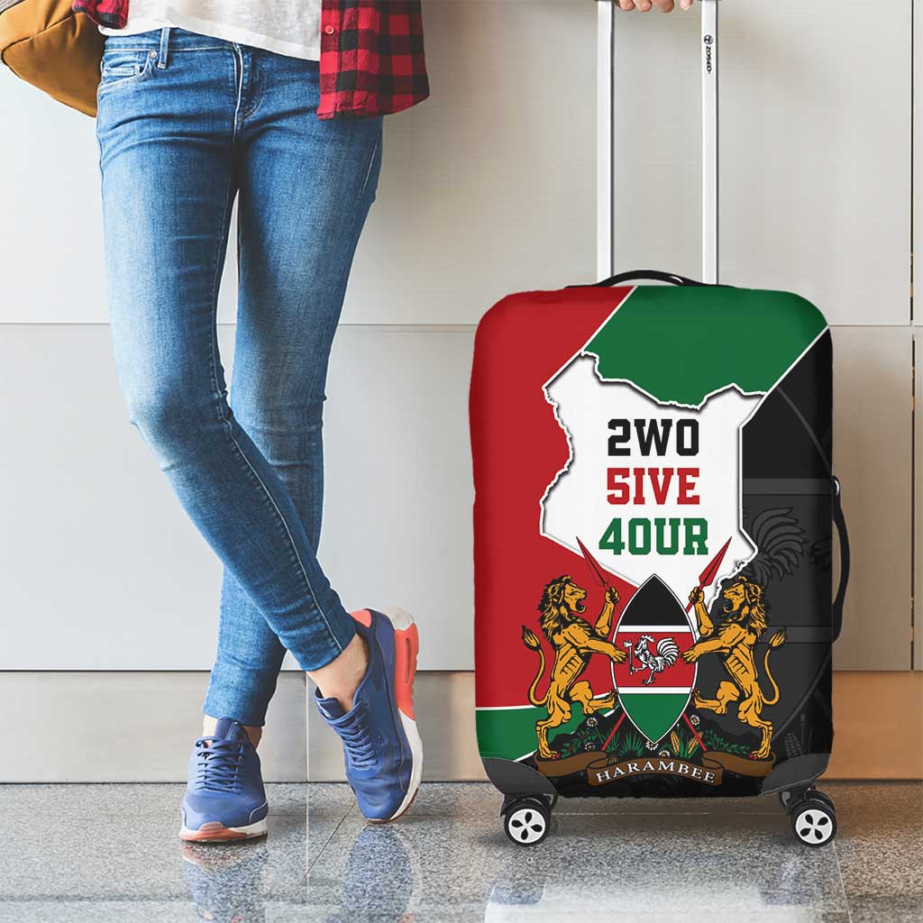 Kenya 254 Luggage Cover Kenyan Flag Map Double Lion Shield - Wonder Print Shop