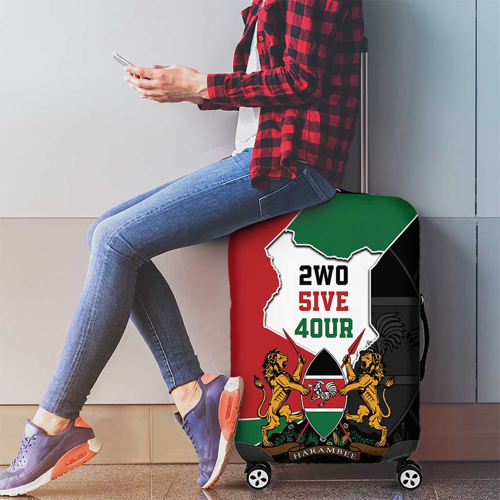 Kenya 254 Luggage Cover Kenyan Flag Map Double Lion Shield - Wonder Print Shop