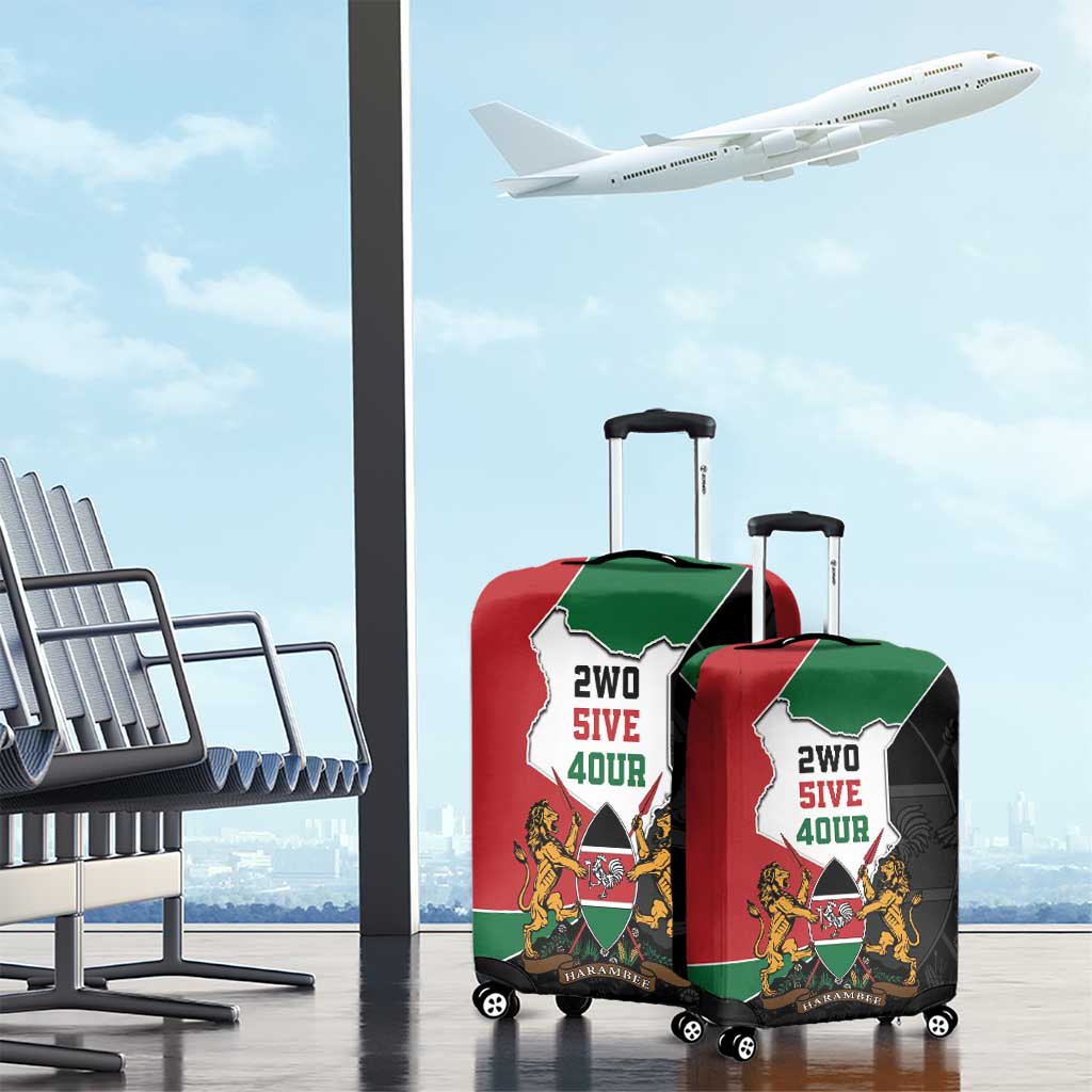 Kenya 254 Luggage Cover Kenyan Flag Map Double Lion Shield - Wonder Print Shop
