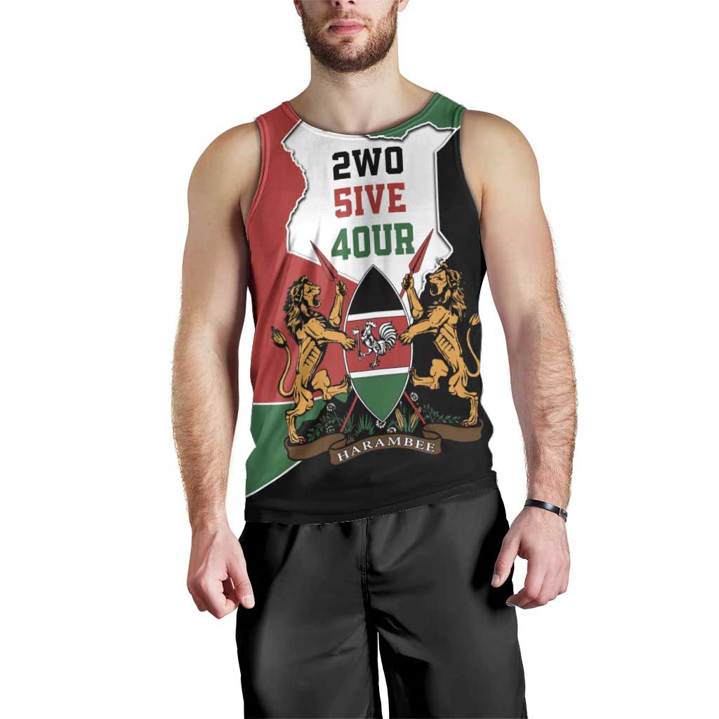Kenya 254 Men Tank Top Kenyan Flag Map Double Lion Shield - Wonder Print Shop