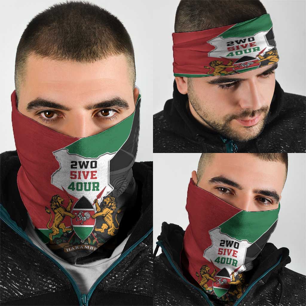 Kenya 254 Neck Gaiter Kenyan Flag Map Double Lion Shield - Wonder Print Shop