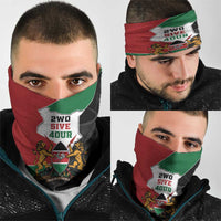 Kenya 254 Neck Gaiter Kenyan Flag Map Double Lion Shield - Wonder Print Shop