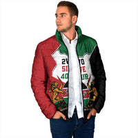 Kenya 254 Padded Jacket Kenyan Flag Map Double Lion Shield - Wonder Print Shop