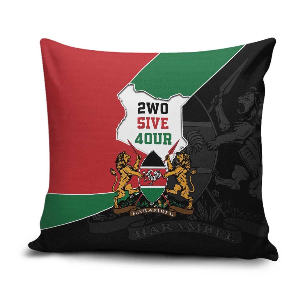 Kenya 254 Pillow Cover Kenyan Flag Map Double Lion Shield - Wonder Print Shop