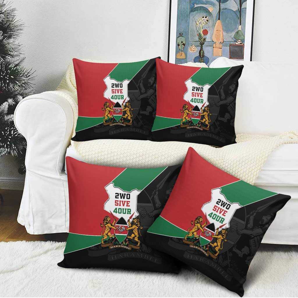 Kenya 254 Pillow Cover Kenyan Flag Map Double Lion Shield - Wonder Print Shop