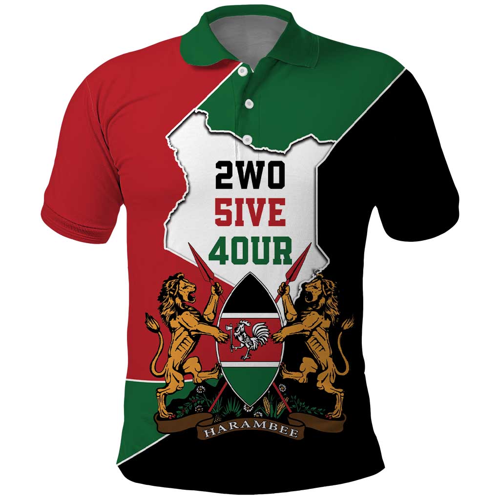 Kenya 254 Polo Shirt Kenyan Flag Map Double Lion Shield - Wonder Print Shop