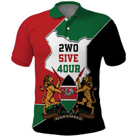 Kenya 254 Polo Shirt Kenyan Flag Map Double Lion Shield - Wonder Print Shop