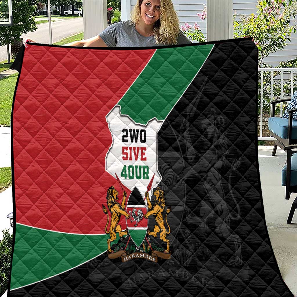 Kenya 254 Quilt Kenyan Flag Map Double Lion Shield - Wonder Print Shop