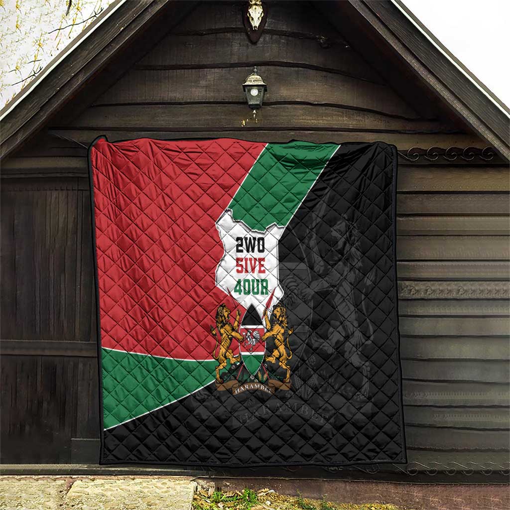 Kenya 254 Quilt Kenyan Flag Map Double Lion Shield - Wonder Print Shop