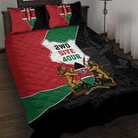 Kenya 254 Quilt Bed Set Kenyan Flag Map Double Lion Shield - Wonder Print Shop