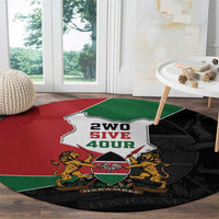 Kenya 254 Round Carpet Kenyan Flag Map Double Lion Shield - Wonder Print Shop