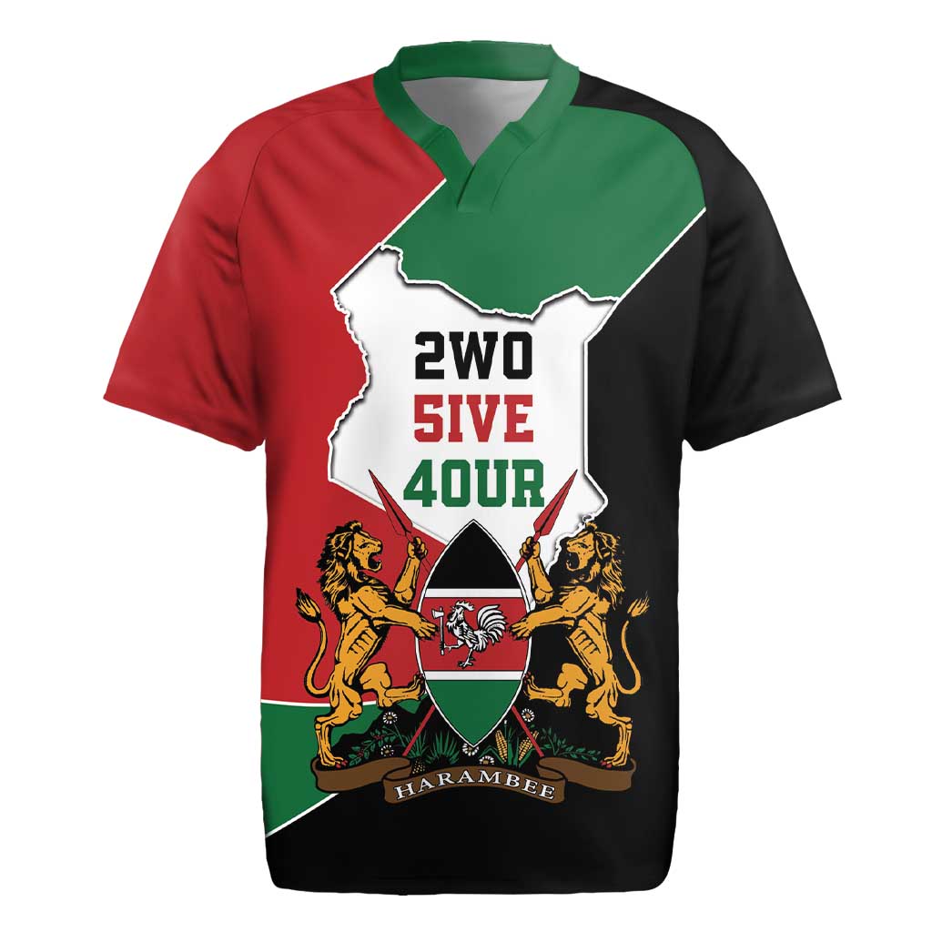 Kenya 254 Rugby Jersey Kenyan Flag Map Double Lion Shield - Wonder Print Shop