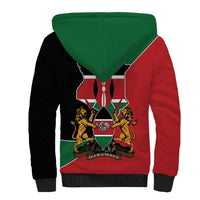 Kenya 254 Sherpa Hoodie Kenyan Flag Map Double Lion Shield - Wonder Print Shop
