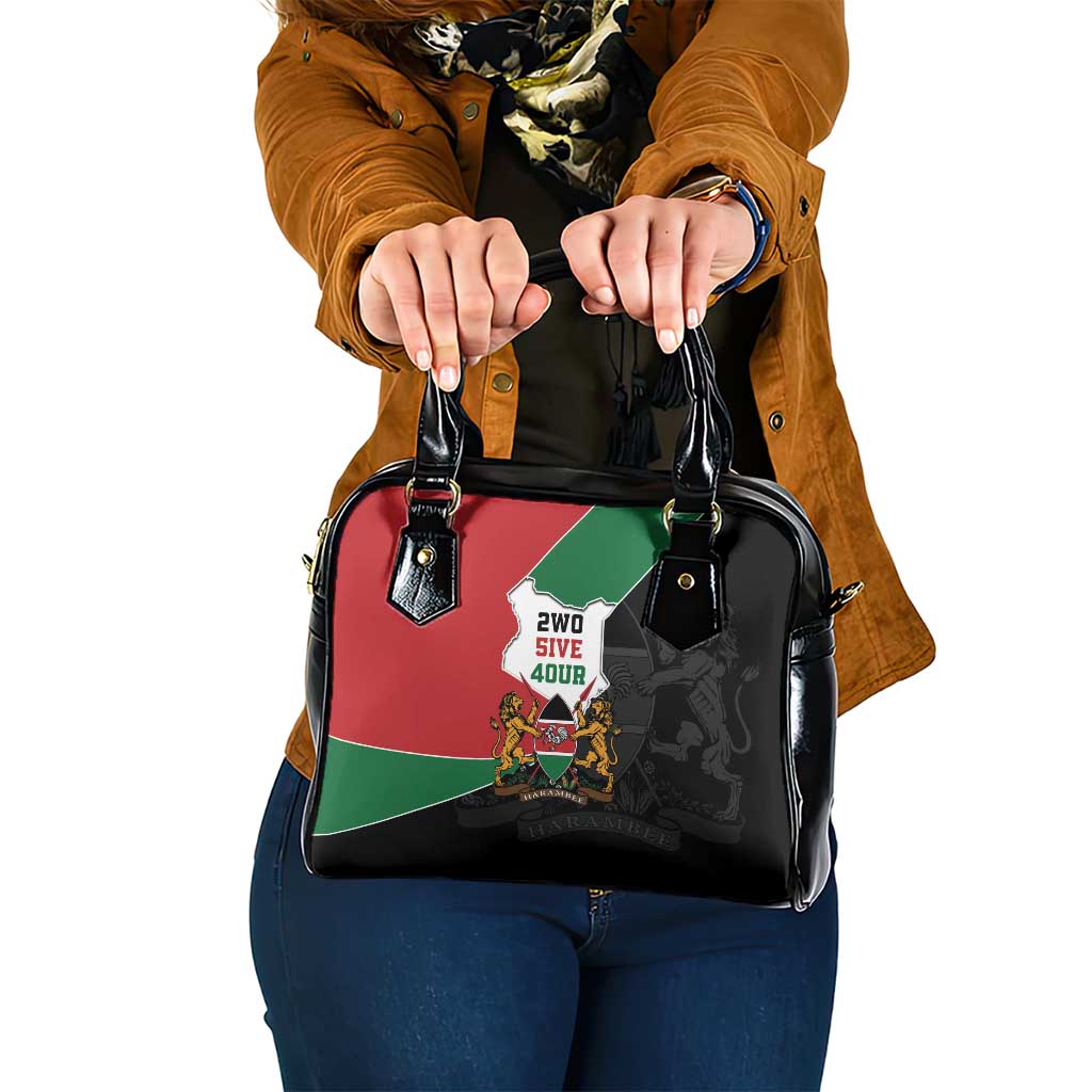 Kenya 254 Shoulder Handbag Kenyan Flag Map Double Lion Shield - Wonder Print Shop