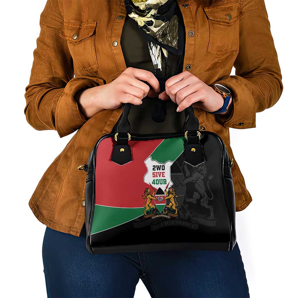 Kenya 254 Shoulder Handbag Kenyan Flag Map Double Lion Shield - Wonder Print Shop