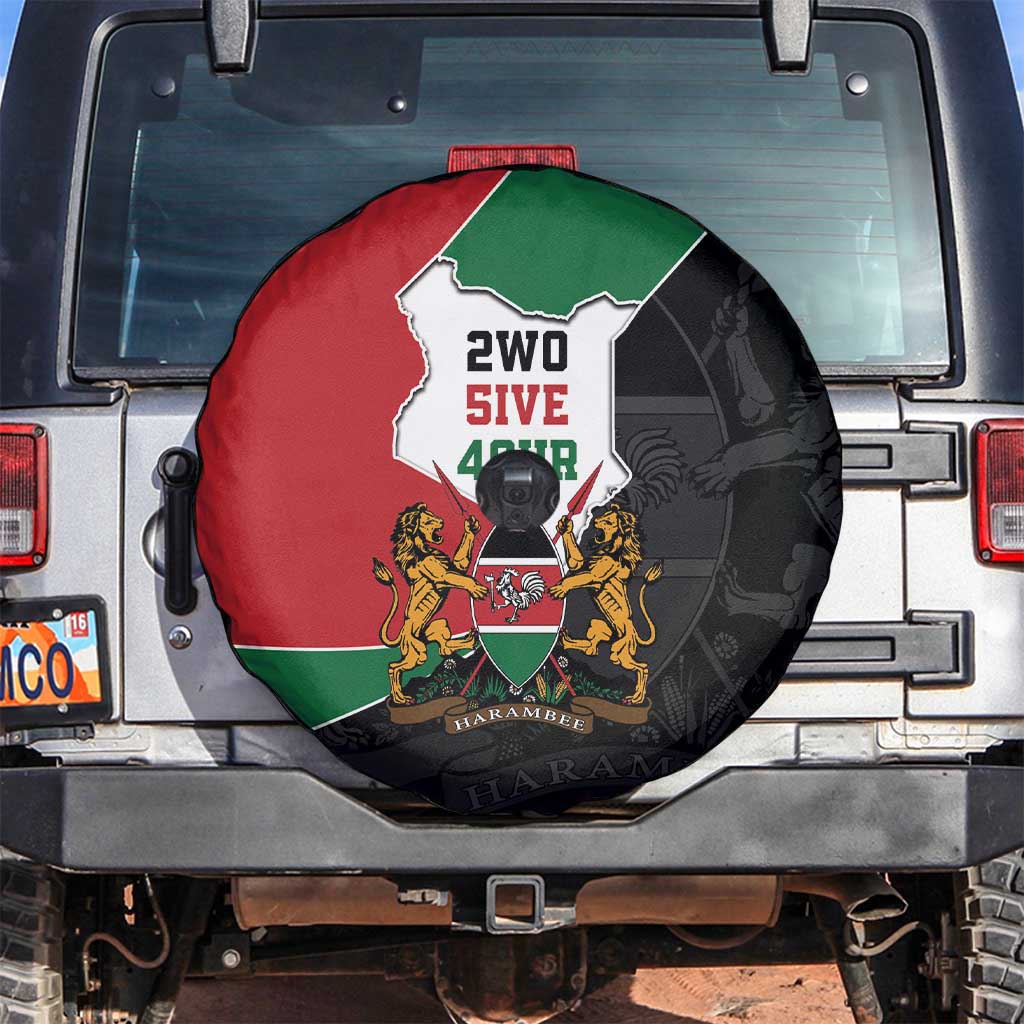 Kenya 254 Spare Tire Cover Kenyan Flag Map Double Lion Shield - Wonder Print Shop