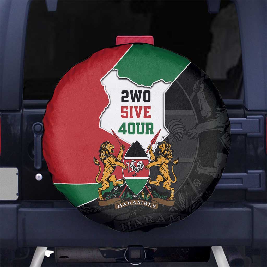 Kenya 254 Spare Tire Cover Kenyan Flag Map Double Lion Shield - Wonder Print Shop