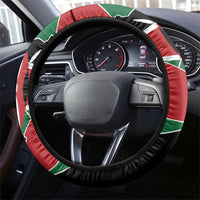 Kenya 254 Steering Wheel Cover Kenyan Flag Map Double Lion Shield - Wonder Print Shop