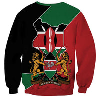Kenya 254 Sweatshirt Kenyan Flag Map Double Lion Shield - Wonder Print Shop