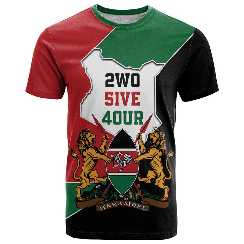 Kenya 254 T Shirt Kenyan Flag Map Double Lion Shield - Wonder Print Shop