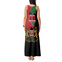 Kenya 254 Tank Maxi Dress Kenyan Flag Map Double Lion Shield - Wonder Print Shop