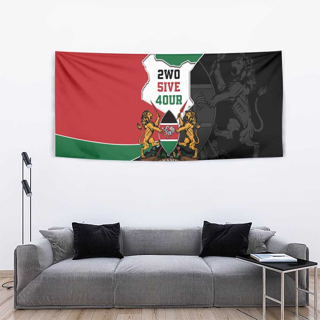 Kenya 254 Tapestry Kenyan Flag Map Double Lion Shield - Wonder Print Shop