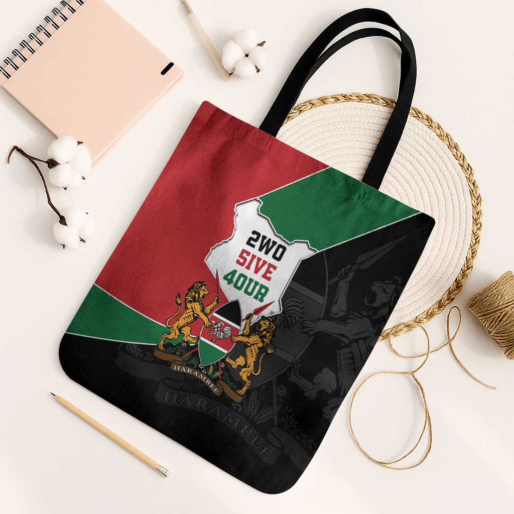 Kenya 254 Tote Bag Kenyan Flag Map Double Lion Shield - Wonder Print Shop