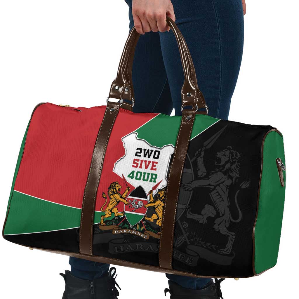 Kenya 254 Travel Bag Kenyan Flag Map Double Lion Shield - Wonder Print Shop