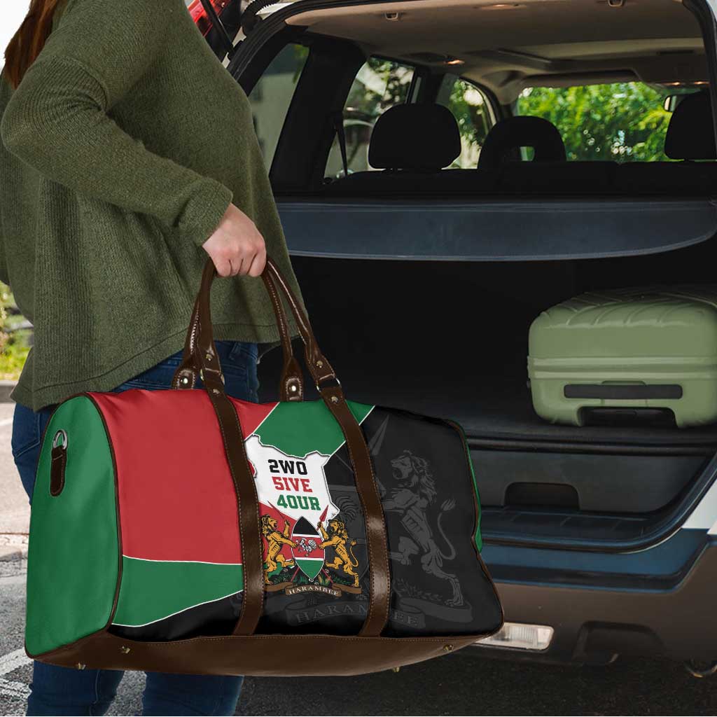 Kenya 254 Travel Bag Kenyan Flag Map Double Lion Shield - Wonder Print Shop