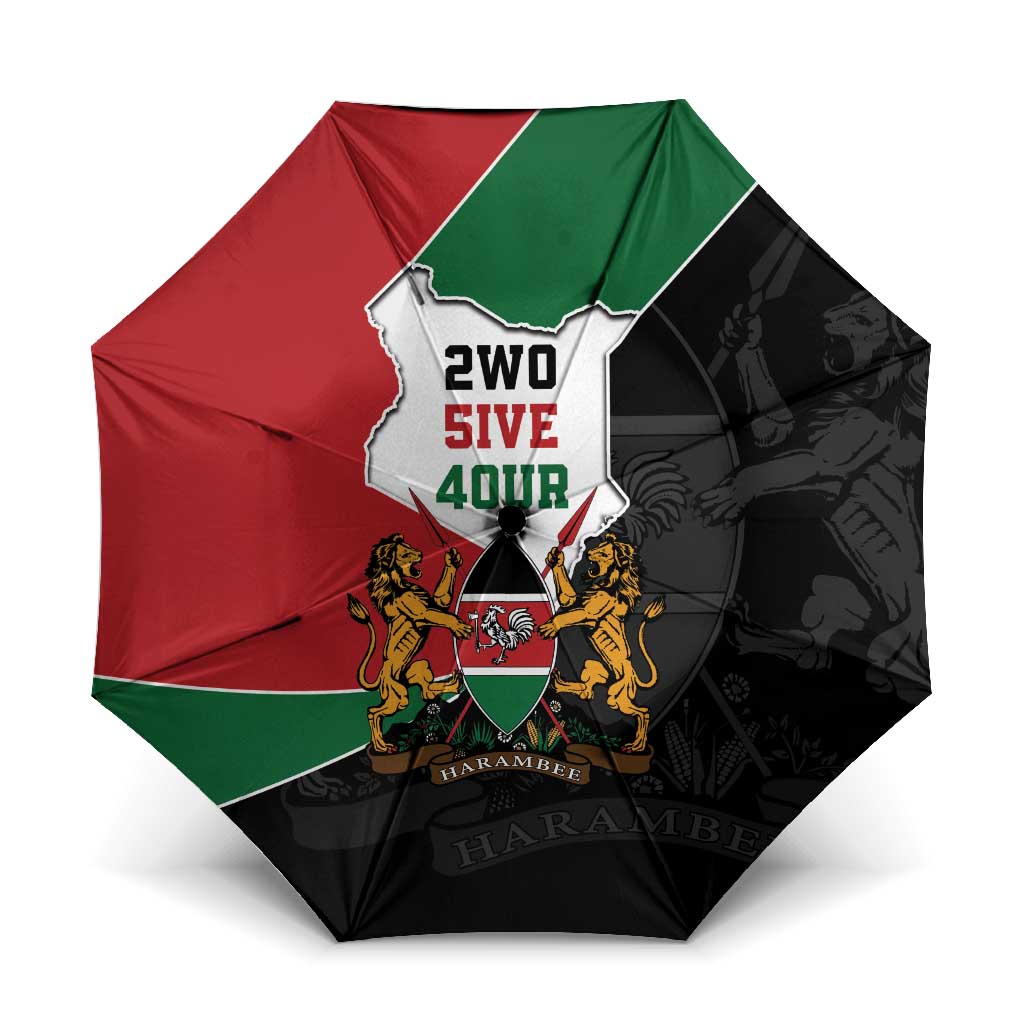 Kenya 254 Umbrella Kenyan Flag Map Double Lion Shield - Wonder Print Shop