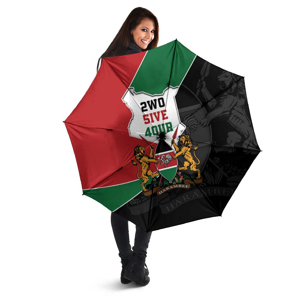 Kenya 254 Umbrella Kenyan Flag Map Double Lion Shield - Wonder Print Shop