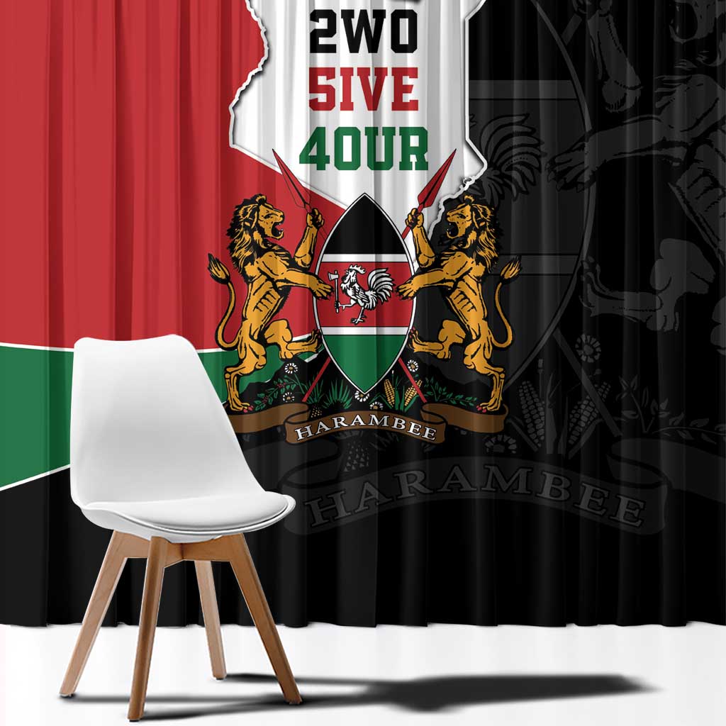 Kenya 254 Window Curtain Kenyan Flag Map Double Lion Shield - Wonder Print Shop