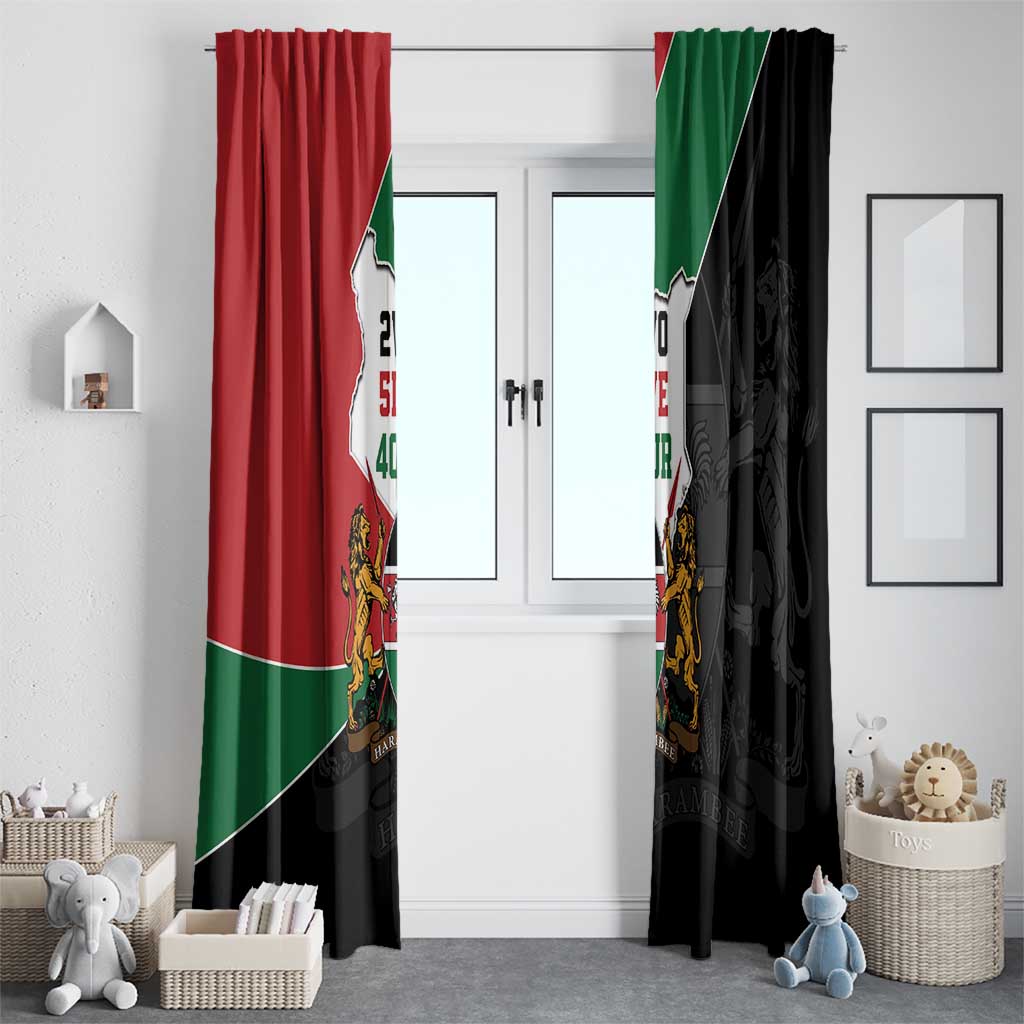 Kenya 254 Window Curtain Kenyan Flag Map Double Lion Shield - Wonder Print Shop