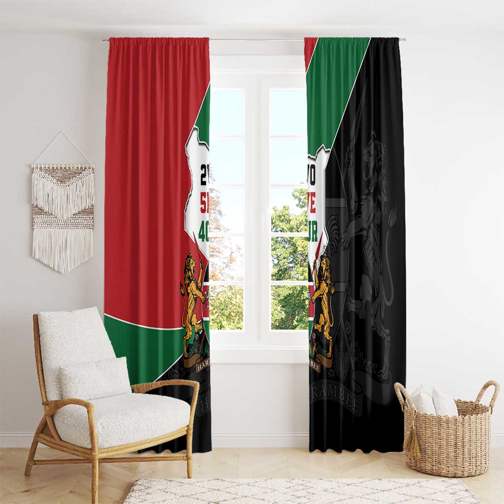 Kenya 254 Window Curtain Kenyan Flag Map Double Lion Shield - Wonder Print Shop