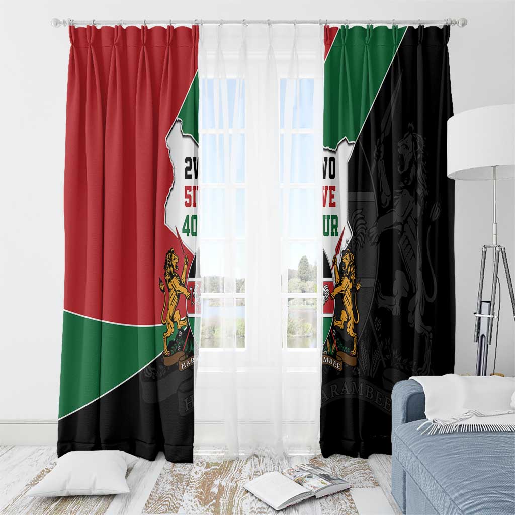 Kenya 254 Window Curtain Kenyan Flag Map Double Lion Shield - Wonder Print Shop