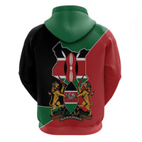 Kenya 254 Zip Hoodie Kenyan Flag Map Double Lion Shield - Wonder Print Shop