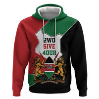 Kenya 254 Zip Hoodie Kenyan Flag Map Double Lion Shield - Wonder Print Shop
