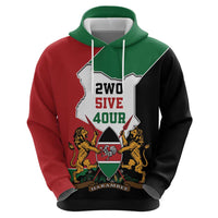 Kenya 254 Zip Hoodie Kenyan Flag Map Double Lion Shield - Wonder Print Shop