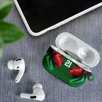 Kenya Cricket Custom AirPods Case Green Lion Head with Kenyan Pattern - Wonder Print Shop