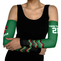 Kenya Cricket Custom Arm Sleeves Green Lion Head with Kenyan Pattern - Wonder Print Shop