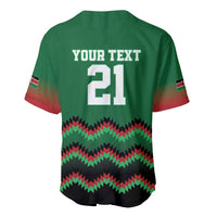 Kenya Cricket Custom Baseball Jersey Green Lion Head with Kenyan Pattern - Wonder Print Shop