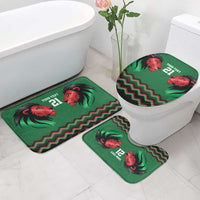 Kenya Cricket Custom Bathroom Set Green Lion Head with Kenyan Pattern - Wonder Print Shop