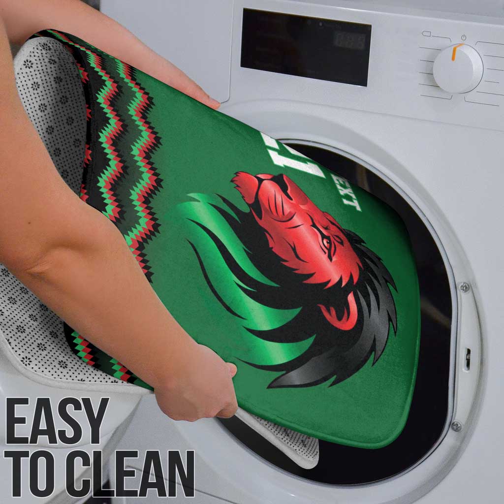 Kenya Cricket Custom Bathroom Set Green Lion Head with Kenyan Pattern - Wonder Print Shop