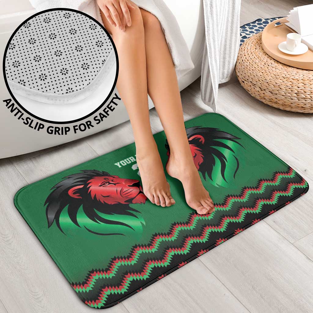 Kenya Cricket Custom Bathroom Set Green Lion Head with Kenyan Pattern - Wonder Print Shop