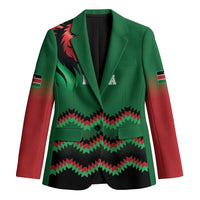 Kenya Cricket Custom Blazer Green Lion Head with Kenyan Pattern - Wonder Print Shop