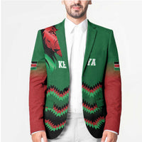 Kenya Cricket Custom Blazer Green Lion Head with Kenyan Pattern - Wonder Print Shop
