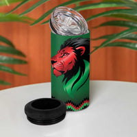 Kenya Cricket Custom 4 in 1 Can Cooler Tumbler Green Lion Head with Kenyan Pattern - Wonder Print Shop